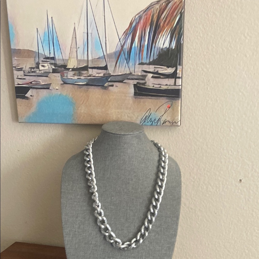 Vintage 90s Gangsta Rapper Thick n Chunky Silver Tone Chain Necklace